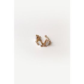 Damla Taşlı Gold Earcuff Küpe