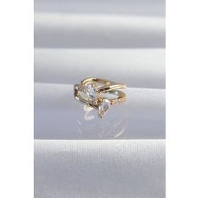 Damla Taşlı Gold Earcuff Küpe