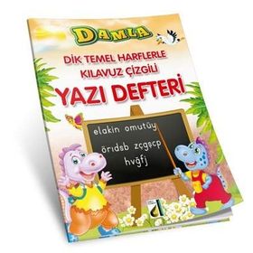 Damla Yayınevi Dik Temel Harflerle Kılavuz Çizgili Yazı Defteri