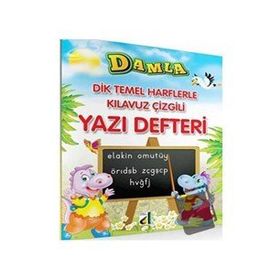 Damla Yayınevi Dik Temel Harflerle Kılavuz Çizgili Yazı Defteri