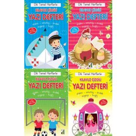 Damla Yayınevi Dik Temel Harflerle Kılavuz Çizgili Yazı Defteri