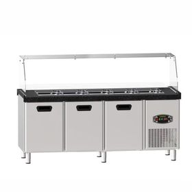 Dampak 22TBF3S-SBAR 200x70x85 cm Soğutmalı Tezgah Tipi 3 Kapılı Saladbar
