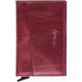 Damy 611CR Bordo Hakiki Deri Unisex Mekanizmalı Kartlık