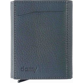 Damy 626MG Gri Hakiki Deri Unisex Mekanizmalı Cüzdan
