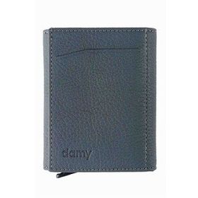 Damy 626MG Gri Hakiki Deri Unisex Mekanizmalı Cüzdan