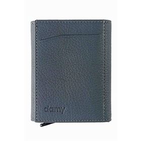 Damy 626MG Gri Hakiki Deri Unisex Mekanizmalı Cüzdan