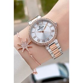 Daniel Klein D0PLK703144 Rose Gümüş Renk Kadın Kol Saati + Bileklik