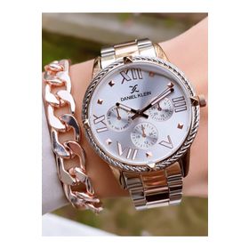 Daniel Klein D0PLK703144 Rose Gümüş Renk Kadın Kol Saati + Bileklik