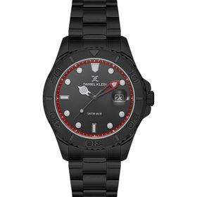 Daniel Klein DK.1.13735-5 Yacht Master Tasarım Fosforlu Kadranlı Çelik Kaplama Suya Dayanıklı Siyah Erkek Kol Saati