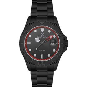 Daniel Klein DK.1.13735-5 Yacht Master Tasarım Fosforlu Kadranlı Çelik Kaplama Suya Dayanıklı Siyah Erkek Kol Saati