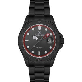 Daniel Klein DK.1.13735-5 Yacht Master Tasarım Fosforlu Kadranlı Çelik Kaplama Suya Dayanıklı Siyah Erkek Kol Saati