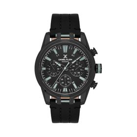 Daniel Klein DK.1.13803-5 Deri Kordon Çelik Kaplama Kasa Fonksiyonlar Aktif Siyah Erkek Kol Saati