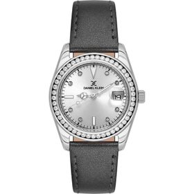 Daniel Klein DK101-DK.1.13714-1 Gri Deri Kordon Taşlı Kadın Kol Saati