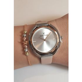 Daniel Klein DK12780ABH Bileklik Hediyeli Pudra Deri Kayışlı Kadın Kol Saati