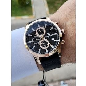 Daniel Klein DKIEIIO326-3 İç Göstergeleri Aktif Fonksiyonlu Kasası Rose Kordonu Siyah Renk Erkek Kol Saati