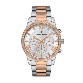 Daniel Klein EDK.1.10091.2 Rose Gold/Gümüş Taşlı Kadın Kol Saati