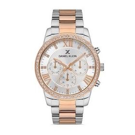 Daniel Klein EDK.1.10091.2 Rose Gold/Gümüş Taşlı Kadın Kol Saati