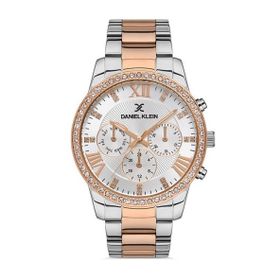 Daniel Klein EDK.1.10091.2 Rose Gold/Gümüş Taşlı Kadın Kol Saati