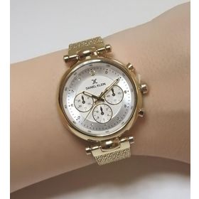 Daniel Klein Kadın Gold Hasır Bilezik Kadın Kol Saati DK112524