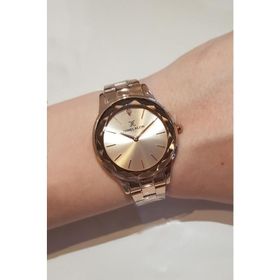 Daniel Klein Kesme Camlı Çelik Bilezik Rose Gold Kadın Kol Saati
