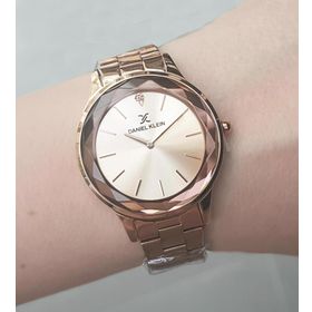 Daniel Klein Kesme Camlı Çelik Bilezik Rose Gold Kadın Kol Saati