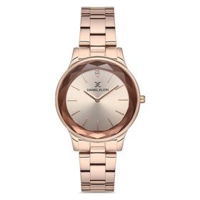 Daniel Klein Kesme Camlı Çelik Bilezik Rose Gold Kadın Kol Saati