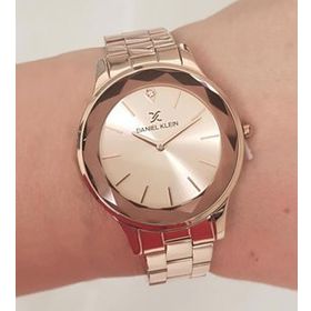 Daniel Klein Kesme Camlı Çelik Bilezik Rose Gold Kadın Kol Saati