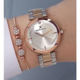 Daniel Klein Kesme Camlı Çelik Bilezik Rose Gold Kadın Kol Saati