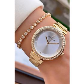 Daniel Klein MRD11264 Altın Renk Çelik Hasır Kordon Kadın Kol Saati