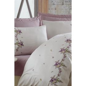 Dantela Nisa King Size Krem 220x240 cm Pamuk Saten Çift Kişilik Nevresim Takımı