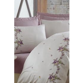 Dantela Nisa King Size Krem 220x240 cm Pamuk Saten Çift Kişilik Nevresim Takımı