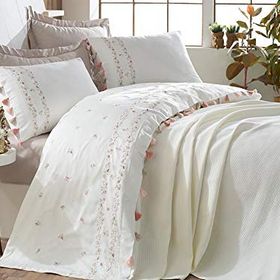 Dantela Royal Krem Çift Kişilik Pike Takımı