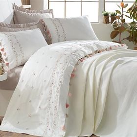 Dantela Royal Krem Çift Kişilik Pike Takımı