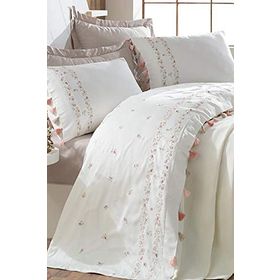 Dantela Royal Krem Çift Kişilik Pike Takımı