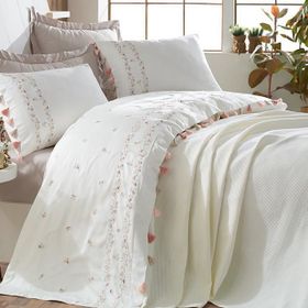 Dantela Royal Krem Çift Kişilik Pike Takımı