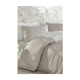 Dantela Vita Elegance Bej Çift Kişilik Nevresim Takımı