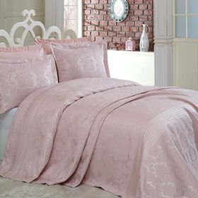 Dantela Vita Simay Pudra 260x260 cm Çift Kişilik Yatak Örtüsü