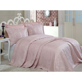 Dantela Vita Simay Pudra 260x260 cm Çift Kişilik Yatak Örtüsü