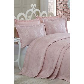 Dantela Vita Simay Pudra 260x260 cm Çift Kişilik Yatak Örtüsü