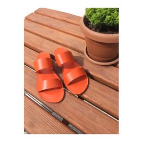 Daphne Sandals 5010 Turuncu El Yapımı Hakiki Deri Kadın Terlik