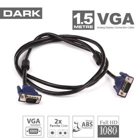 Dark 1.5 mt VGA Ferrit Core EMI RFI Filtreli Kablo