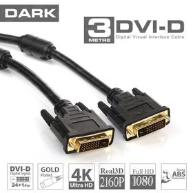 Dark 3m Ferrit Core EMI/RFI Filtreli 24+1pin DVI K Görüntü Kablosu