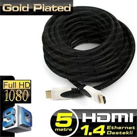 Dark 5 m HDMI V1.4 4K 3D ve Ağ Destekli Kılıflı Altın Uçlu Kablo