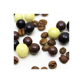 Dark Brown 1 kg Kahve Çekirdekli Çikolata Dolgulu Draje Bitter Sütlü Ve Beyaz Çikolatalı