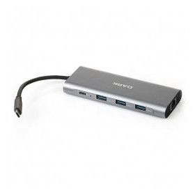 Dark DK-AC-U31X36 Macbook Pro Air Matebook USB 3.1 Type-C Çoklayıcı Dönüştürücü Çevirici Gigabit Ethernet HDMI TF SD Kart Okuyucu USB 3.0 Kulaklık HUB