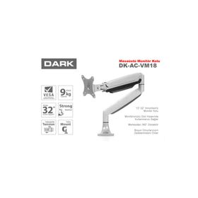 Dark DK-AC-VM18 VM18 1 Adet Monitör Takılabilen 13-32 inç Uyumlu Amortisörlü Masa Monte Monitör Kolu