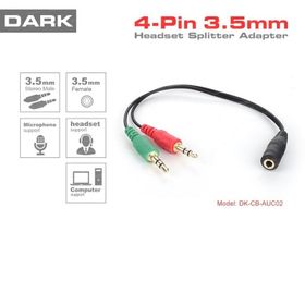 Dark DK-CB-AUC02 2x3.5 mm Stereo Erkek 3.5 mm Stereo Dişi Y Kablo