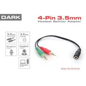 Dark DK-CB-AUC02 2x3.5 mm Stereo Erkek 3.5 mm Stereo Dişi Y Kablo