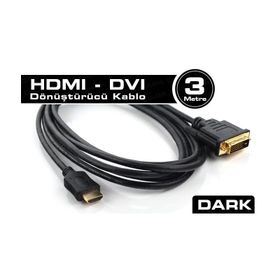 DARK DK-CB-DVIXHDMIL300 3 METRE DVI - HDMI ÇİFT YÖNLÜ GÖRÜNTÜ KABLOSU