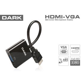 Dark DK-HD-AHDMIXVGA4 Siyah HDMI-VGA Dönüştürücüsü
